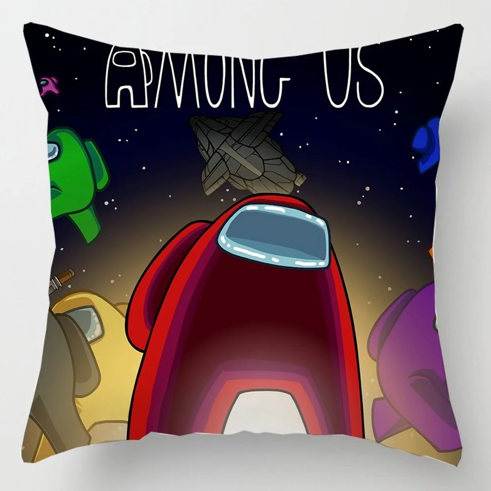 

2020 New Game Among Us Figure Cushion Cover Cartoon Pillow Case Room Sofa Car Office Decoration Pillow Case