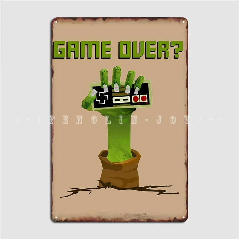 

Zombie Gamer Metal Sign Cinema Garage Bar Cave Create Plates Tin Sign Posters