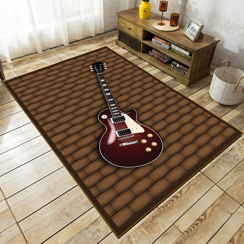 Креативные мягкие ковры с принтом музыкальной гитары для гостиной спальни