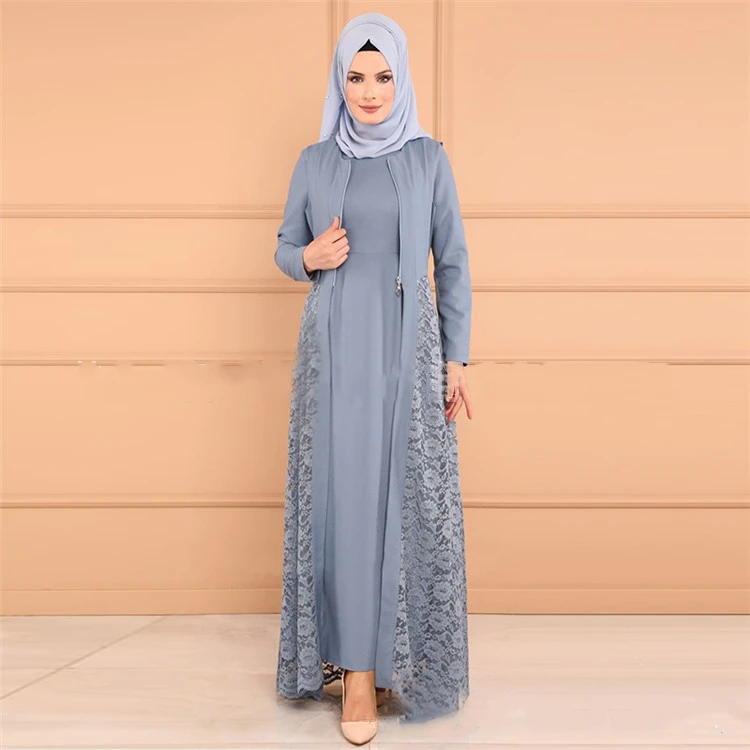 Новое Элегантное модное мусульманское длинное платье abaya кружевное женское