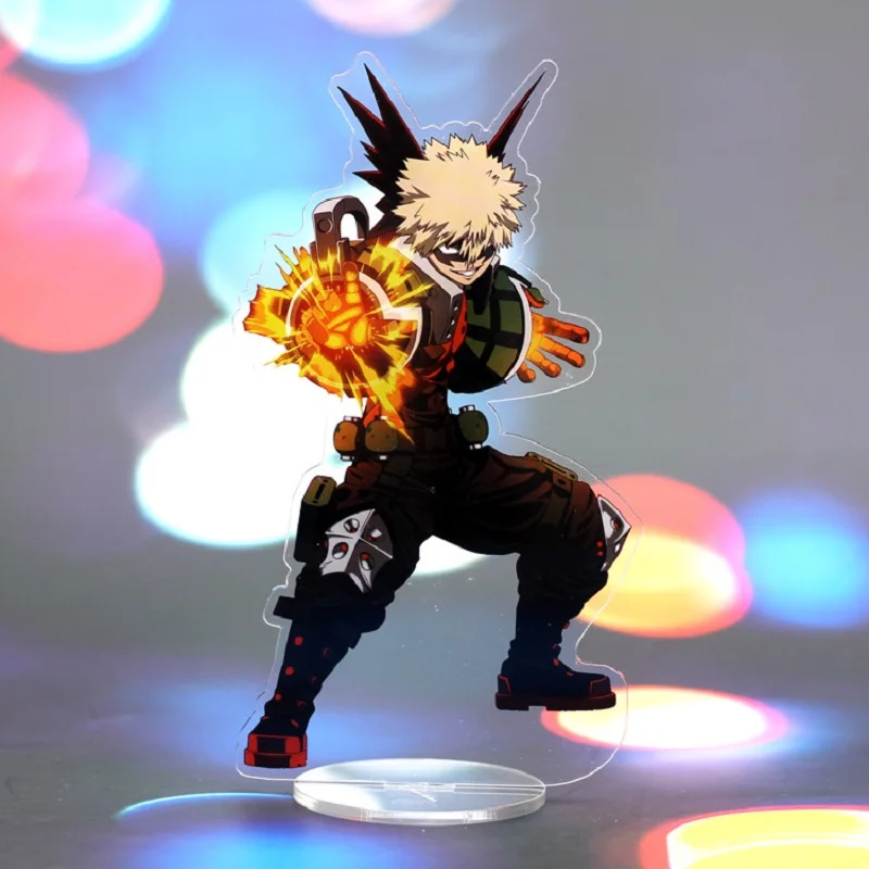 

Брелок для ключей моя геройская академия, аниме фигурка, подставка, модель пластины, двусторонний прозрачный акриловый материал, настольно...