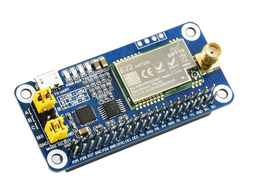 SX1268 433 м шляпа LoRa на основе SX1268 покрывает Частотный диапазон 433 МГц подходит для промышленного контроля, умного дома, сбора данных