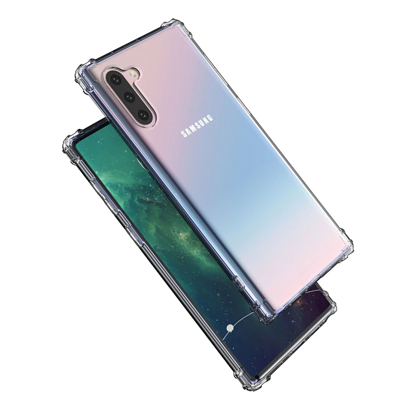 Прозрачный мягкий ТПУ чехол для телефона Samsung Galaxy Note 10 + Plus Note10 защита от падения