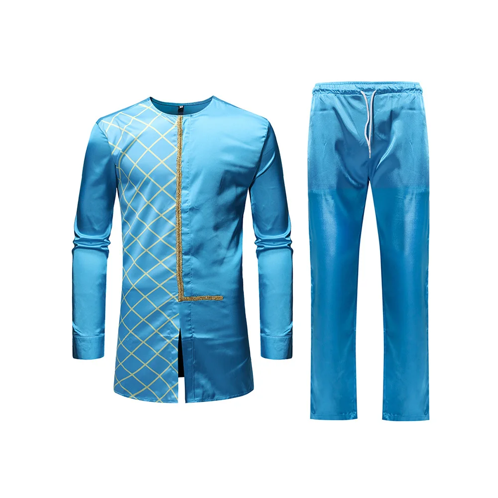 Мужской комплект из 2 предметов: Топ и штаны в африканском стиле рубашка с брюками