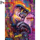 Алмазная вышивка Huacan Monkey 5D алмазная живопись своими руками Набор для вышивки крестиком Мозаика с животными персонализированный подарок декор комнаты