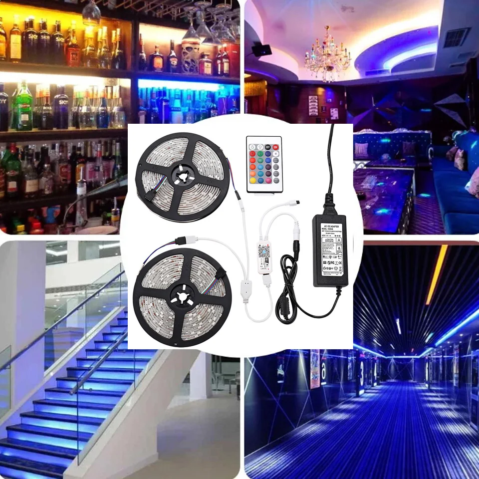 Умный светодиодный светильник с wifi, белый, теплый, белый, RGB, водонепроницаемая светодиодная лента 5050, 5 м, 10 м, 15 м, светодиодный светильник с контроллером wifi