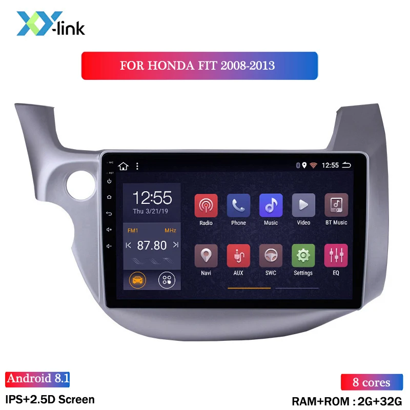 8 CORES 2G RAM Android 8,1 автомобильный dvd gps мультимедийный плеер 10 дюймов для Honda FIT 2008-2013 автомобильный dvd Навигатор Радио Видео Аудио плеер - Цвет: 8 CORES 2G RAM