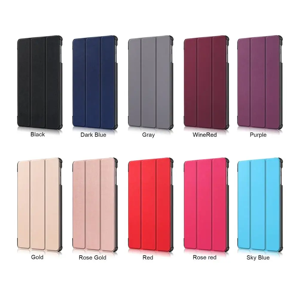 

Solid Color Case For SM-T720/T725 2020 Release Smart Trifold Stand Tablet Case For Samsung Galaxy Tab S5E Plus 10.5 inch case