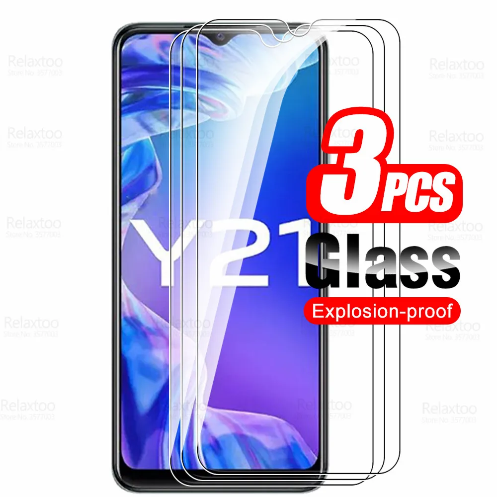 

ДЛЯ Vivo Y21 стекло 3 шт. закаленное стекло для Vivoy21 2021 Y 21 21Y V2111 6,51 "Защита для телефона Защитная пленка для экрана