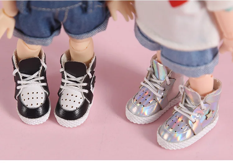 

M0076 children handmade toy 1/12 ob11 Doll blyth BJD/SD doll Accessories GSC cute Increased stitching sneakers 1pair