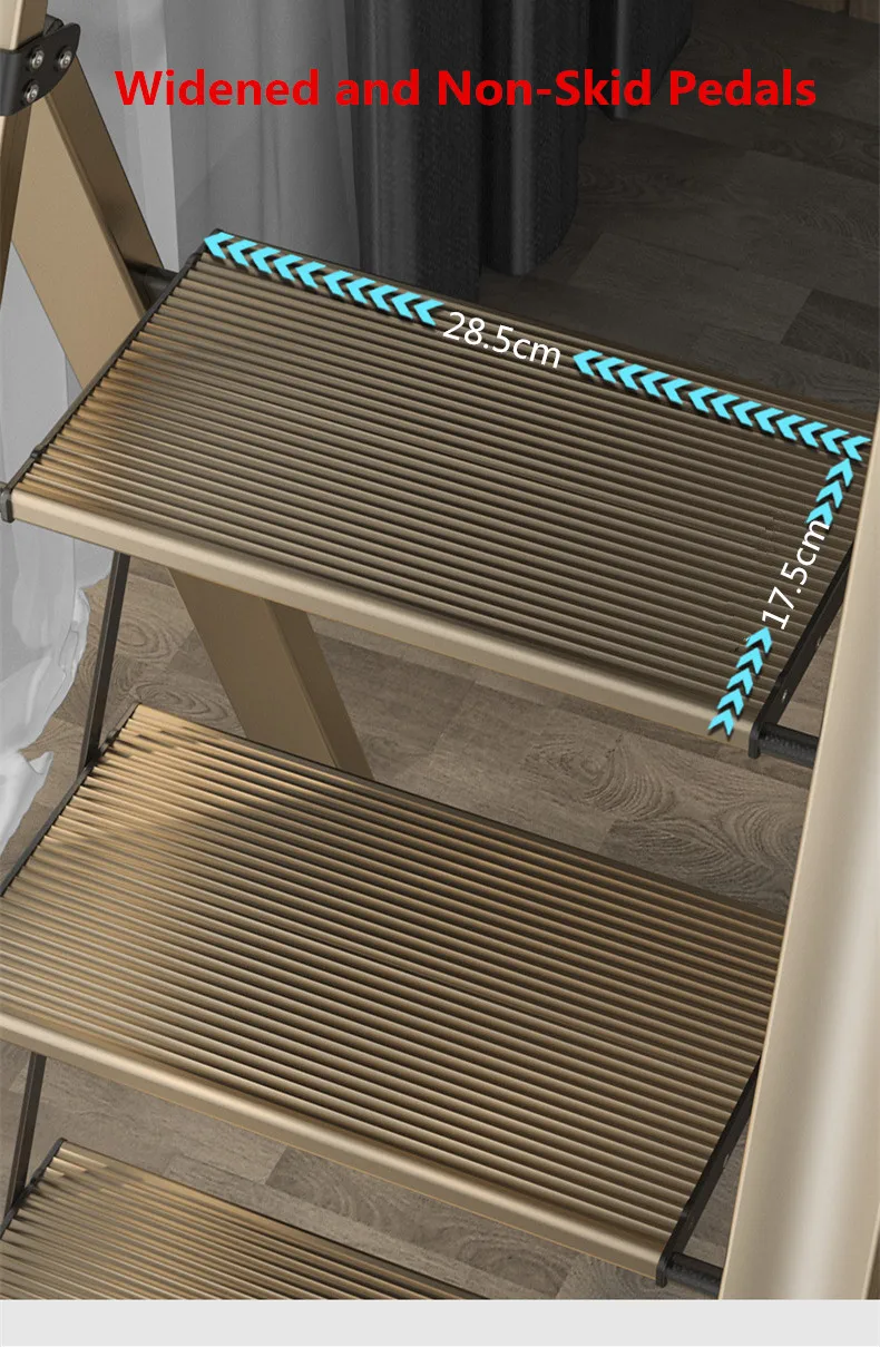 

Five Steps Multifunctional Household Folding Ladder With Handrail,