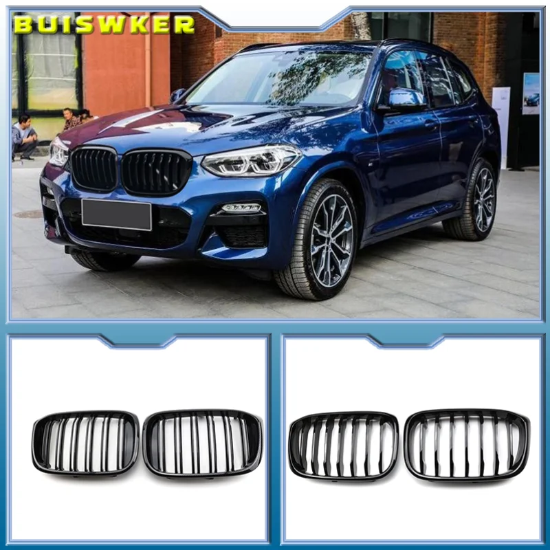 

Автомобильный передний гриль в виде почек для BMW3 4 X3 X4 G01 G02 G08 2018 2019 2020 одна линия 1 планка глянцевый матовый черный бампер гоночные грили