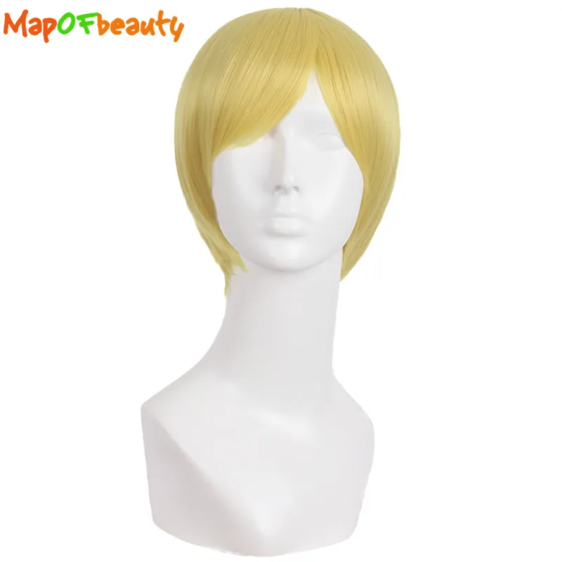 MapofBeauty короткие прямые парики золотой темно красного зеленого и синего цвета