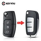 KEYYOU 433 Мгц дистанционный Автомобильный ключ для Ford Fiesta Focus 2 Ecosport Kuga Escape C Max Ka 3 кнопки брелок FO21 с чипом 4D60 4D63