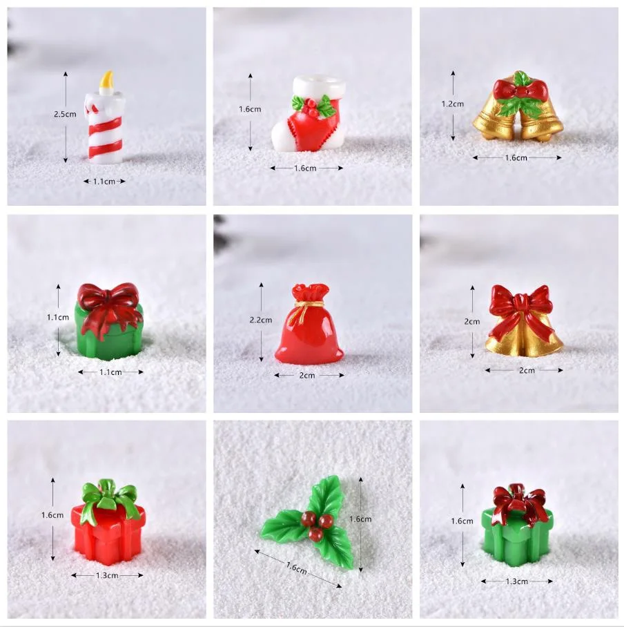 gift set 2 BAIUFOR Рождественский миниатюрный Санта Клаус сани олень подарок поезд статуэтки для террариума Феи садовый Декор снежный Пейзаж Модель - Цвет: gift set 2