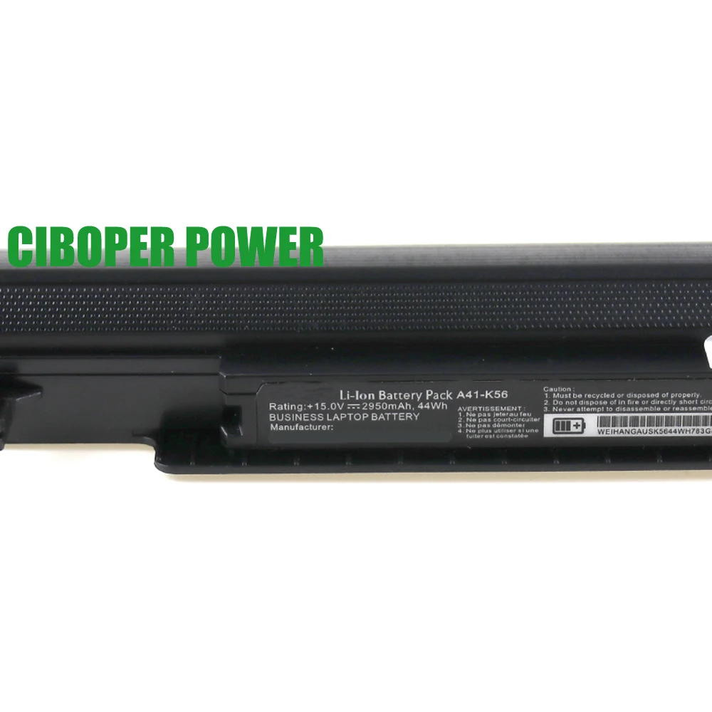 Новый ноутбук Батарея A41-K56 для K46 K46C K46CA K46CM K56 K56CA K56CM S46C S56C R505CA A31-K56 A32-K56 A42-K56 15V 2950