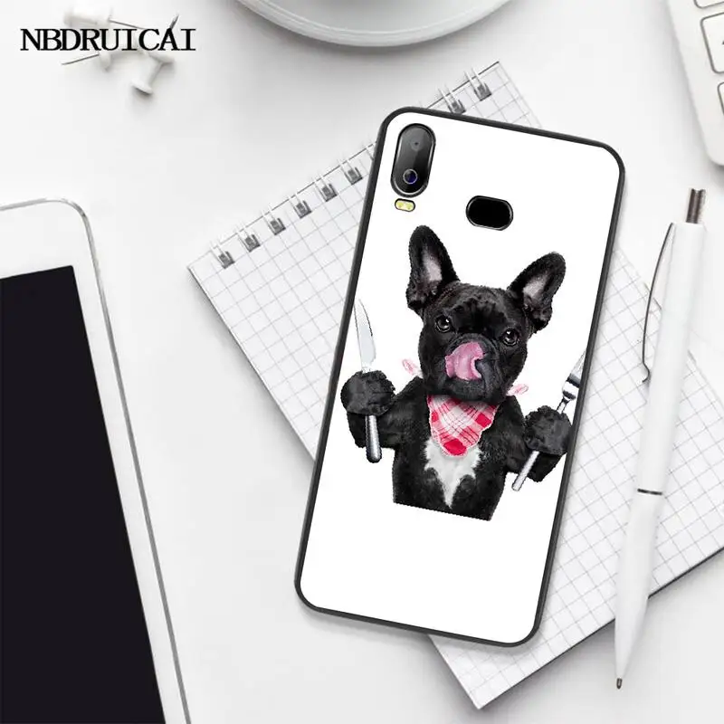 NBDRUICAI Pug Французский бульдог ТПУ черный чехол для телефона Корпус Samsung A10 A20 A30 A40 A50