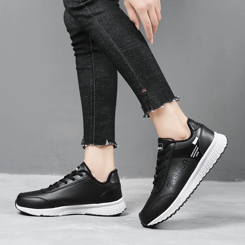 

Женские теннисные туфли, черные легкие кожаные кроссовки для спортзала, размер 35-42, 2021