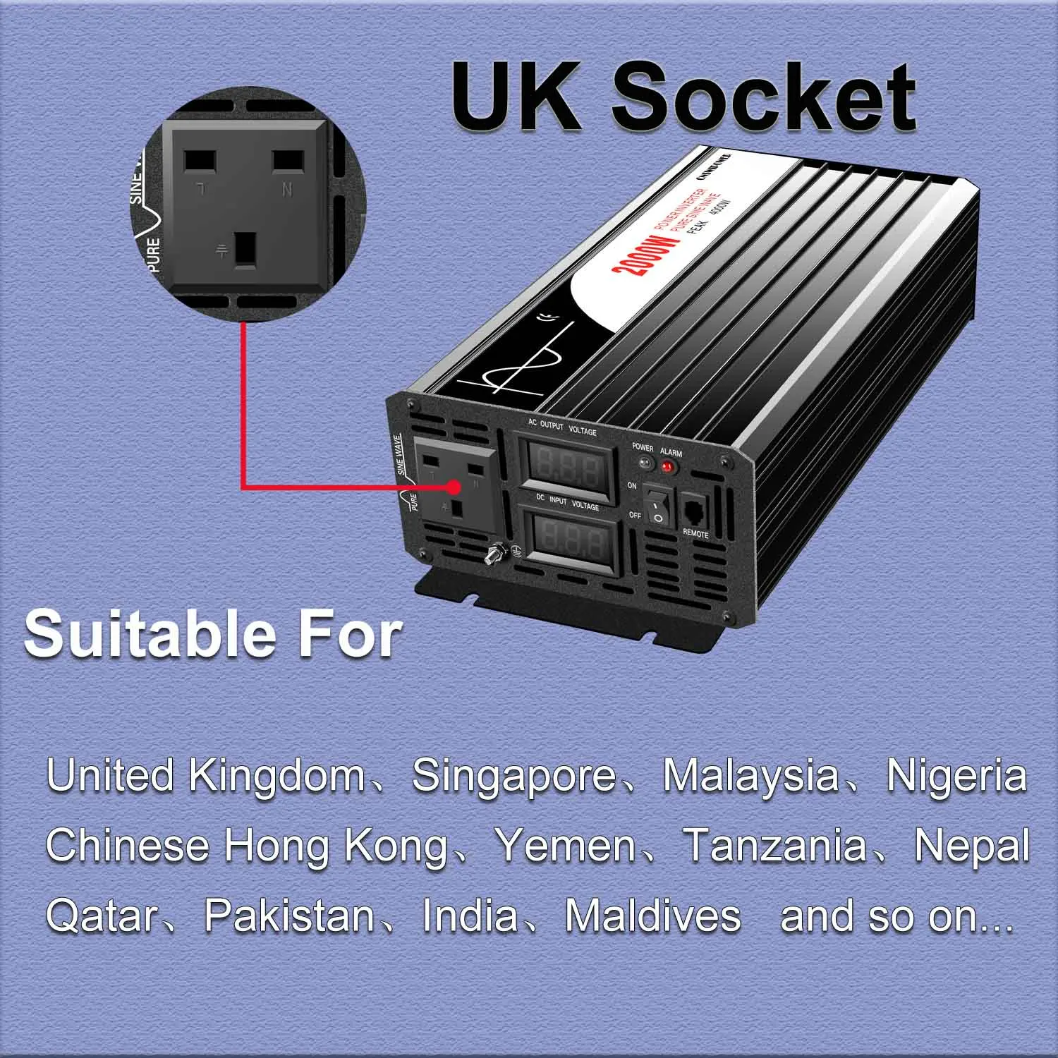 инвертор чистый синус 12v 220v 2000 Вт преобразователь 12 220 постоянного тока