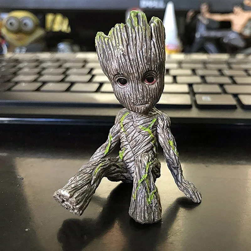 

6Cm Guardians of The Galaxy Marvel's The Avengers Action Puppet Tree Man Groot Sitting Animation Mini Children's Toy Ornaments