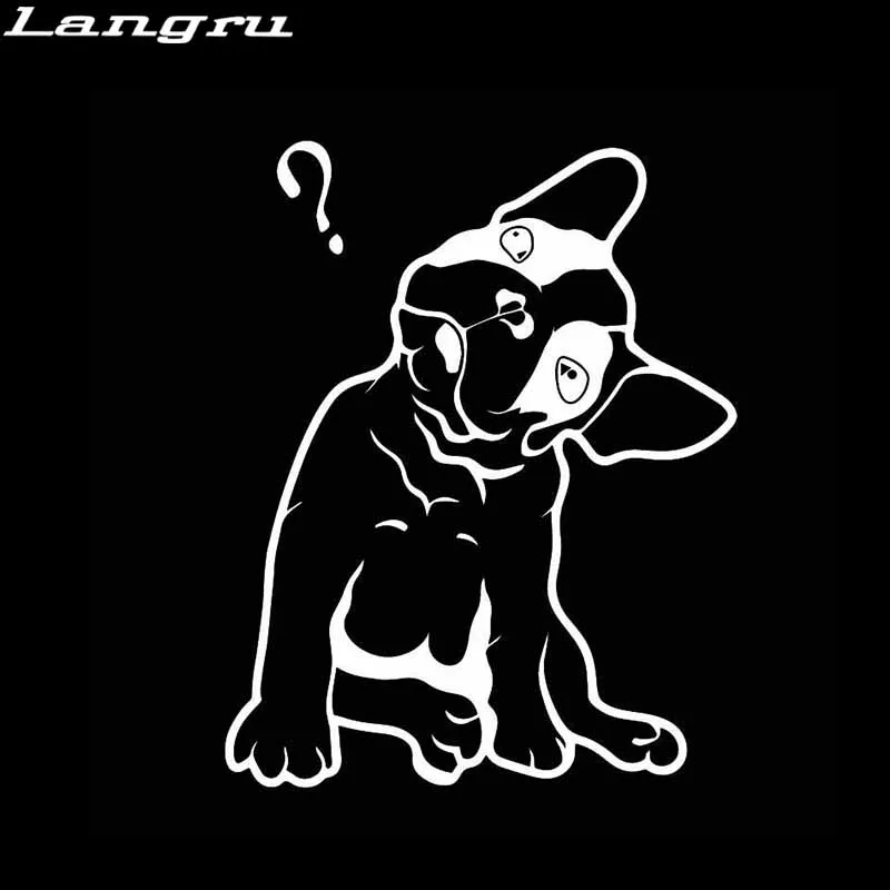 Langru 12 8*16 2 см Французский бульдог милый щенок Pet вопрос знак виниловая графическая
