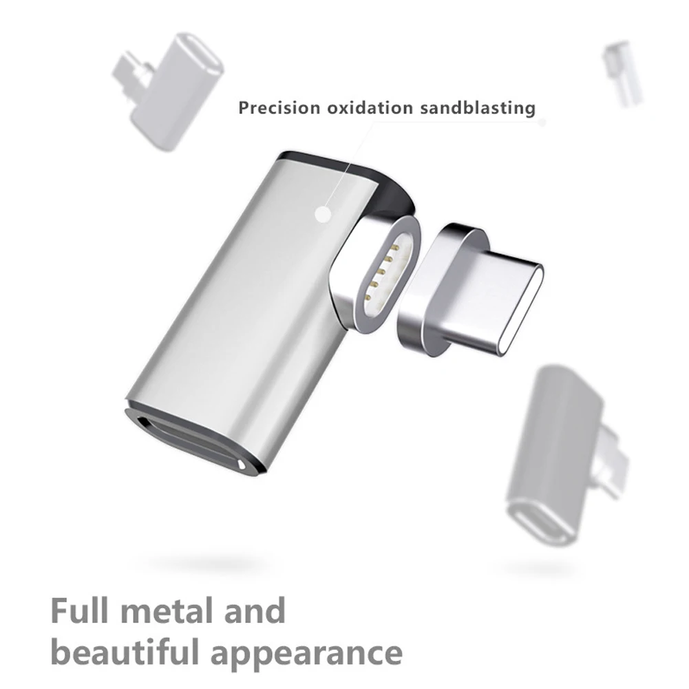 Type C 360 Degree Rotation Mini Universal Aluminium Alloy Travel Fast Charge Office PC L Shape Magnetic Adapter Computer Laptop |