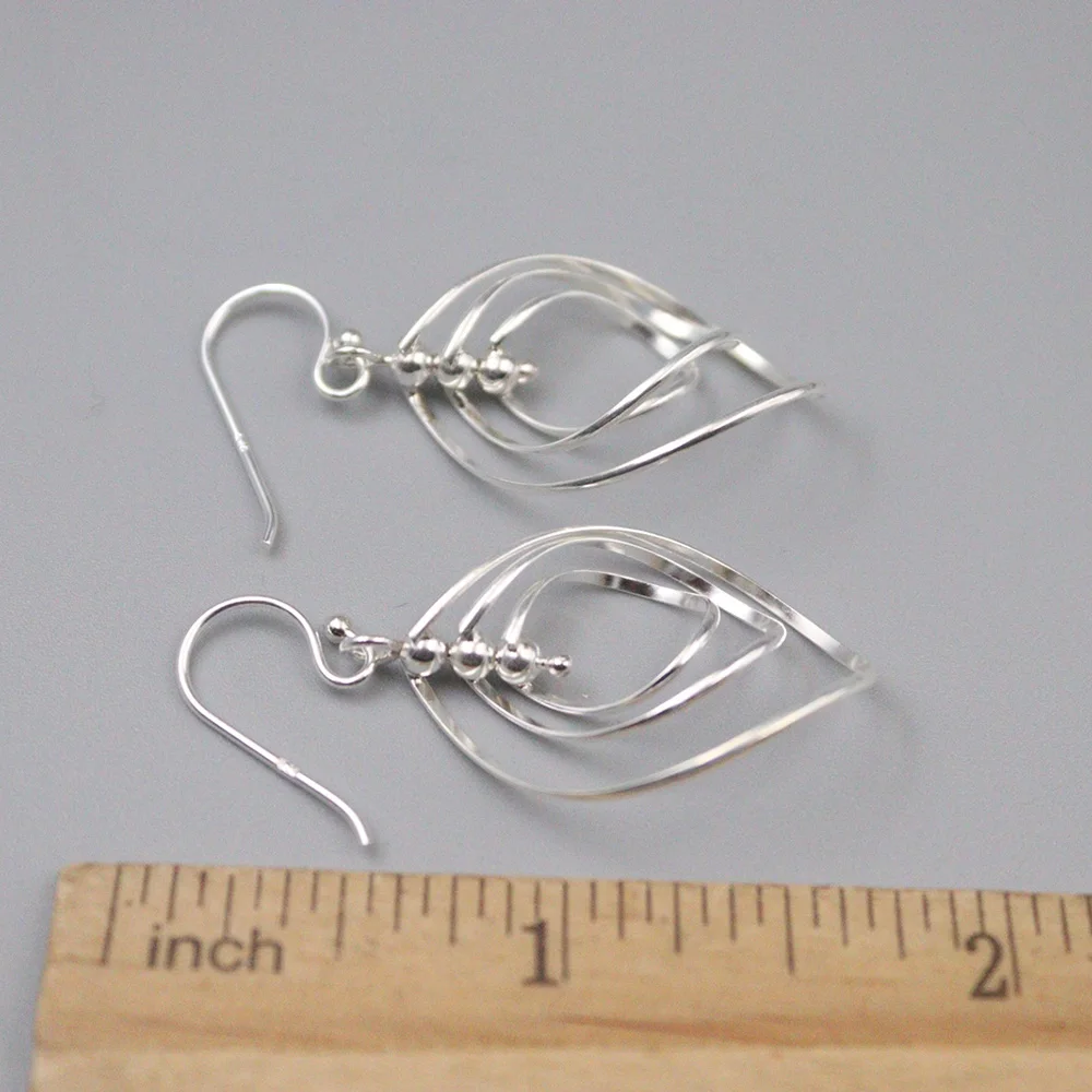 

Женские серьги-подвески из серебра 925 пробы, в форме листа, длиной 42 мм