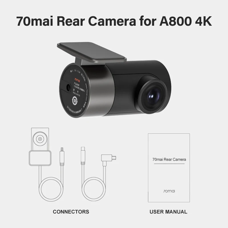 

70mai Rear Cam Only for 70mai 4K Dash Cam A800 UHD Cinema-quality Image Dash Cam Car DVR Camera