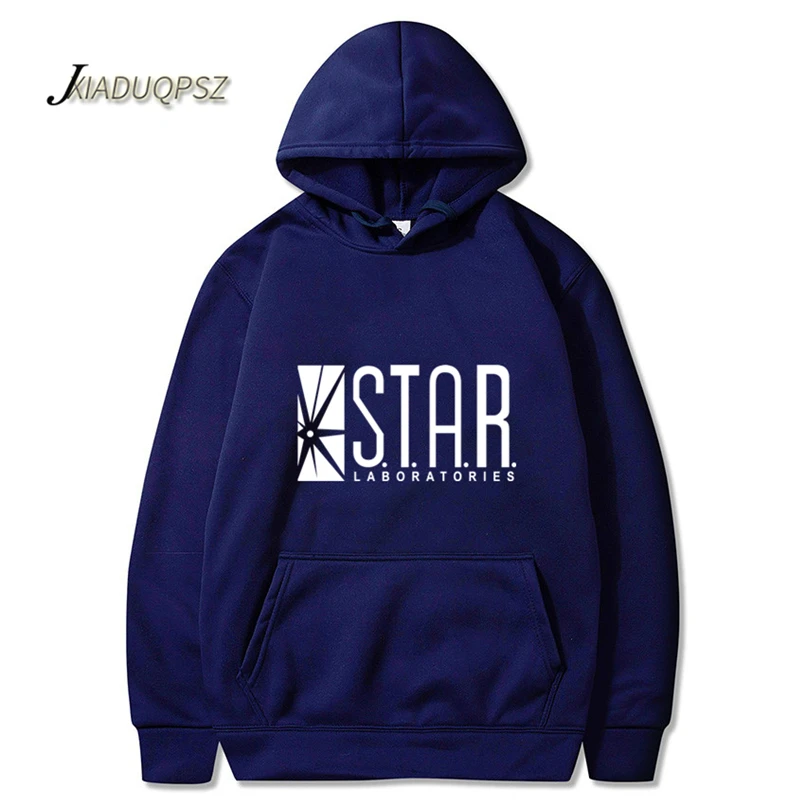 Мужская толстовка с капюшоном STAR S. T. A. R. labs черная Супермен 2019|Мужские толстовки и
