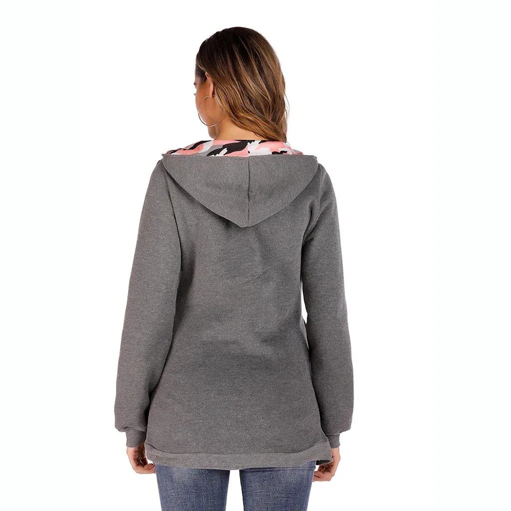 

TELOTUNY Women's Nursing hoodies Top maternity Splicing Breastfeeding hooded Collar borstvoeding Sweatshirt hoody blouse ZS18