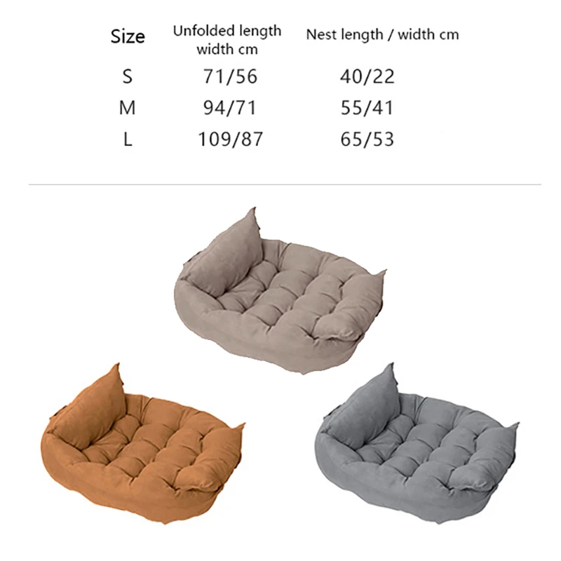 

Multi-function Dog Bed Cat House with Pillow Soft Pet Sleeping Nest Kennel Warm Cushion for Dog Cats Washable Pet Supplies