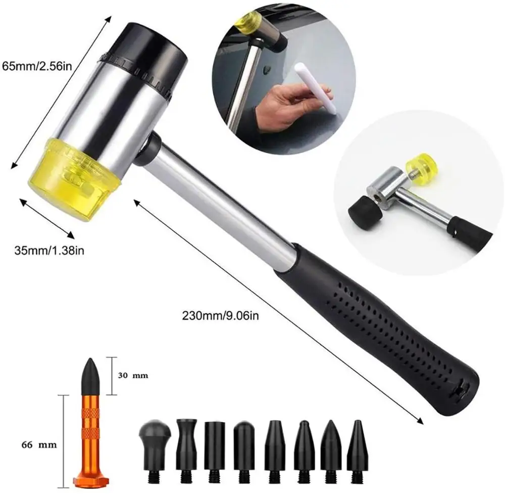 

76PCS Paintless Dent Repair Tool Kit Slide Hammer Dent Lifter Bridge Puller Set Light Board Glue Puller Tabs for Car Dent Remova