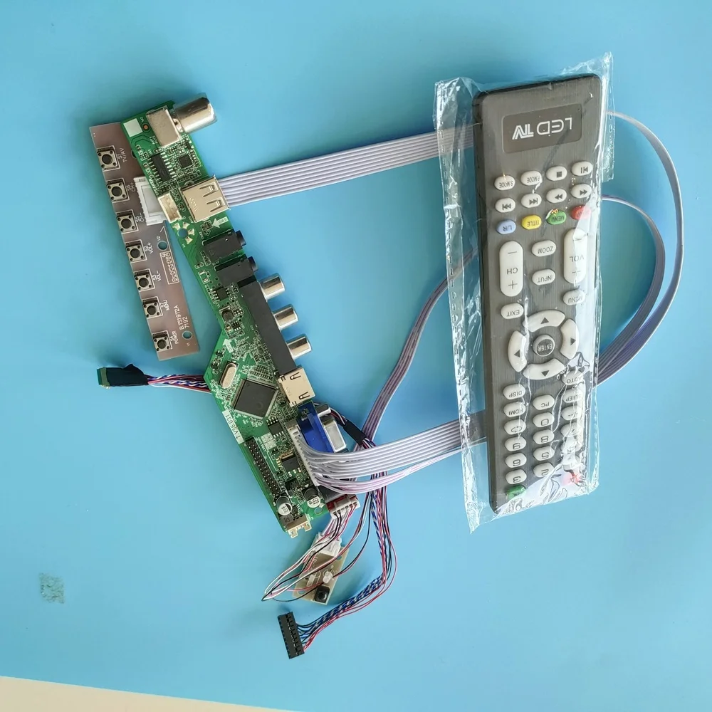 Комплект для B140XTN03 LVDS AV TV USB экран Аудио HDMI 40pin контроллер Doard 1366x76 8 панель дистанционного управления ЖК-светодиод VGA монитор