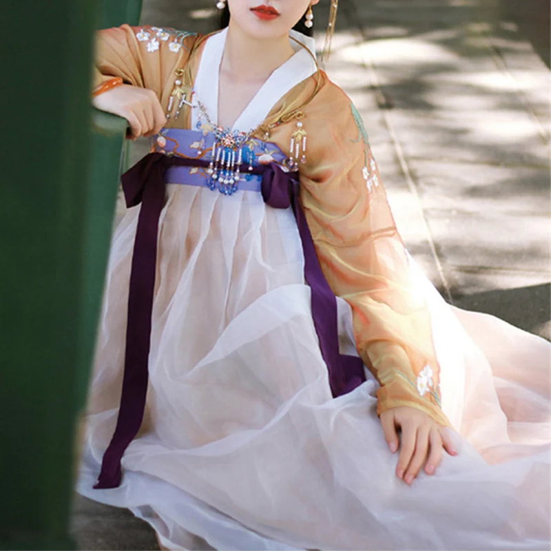 Элегантный Hanfu для женщин Костюм для китайского традиционного танца Костюм народное платье Восточный фестиваль наряд сценическая одежда DC1833