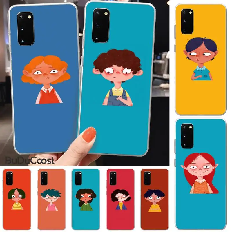 

Riccu Cute character cartoon illustration Phone Case For Samsung S5 6 7 8 9 10 S8 S9 S10 plus S10E lite S10-5G S20 UITRA plus