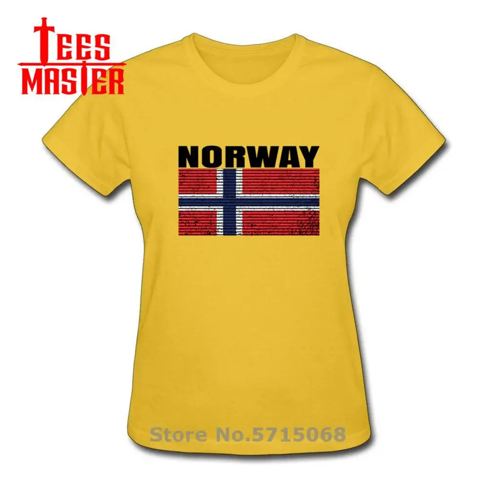 Винтажная футболка с норвежским флагом модная мужская и женская короткими