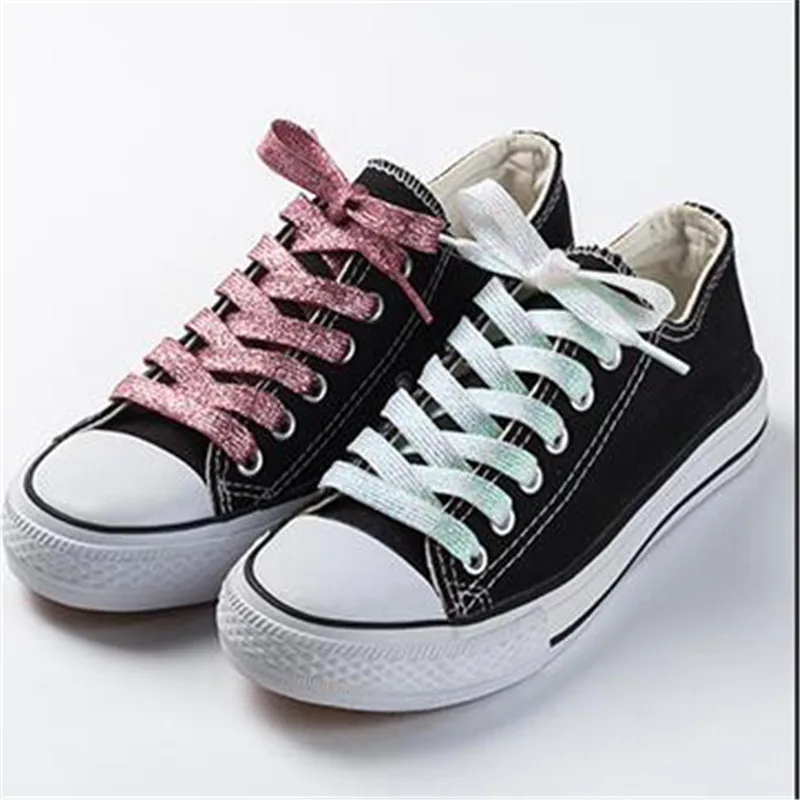 

Glitter Flat Shoelaces Shiny Gold Silver Thread Shoe Laces Sparkly Bootlaces Colors Shimmering 110cm Shoe Laces Colored
