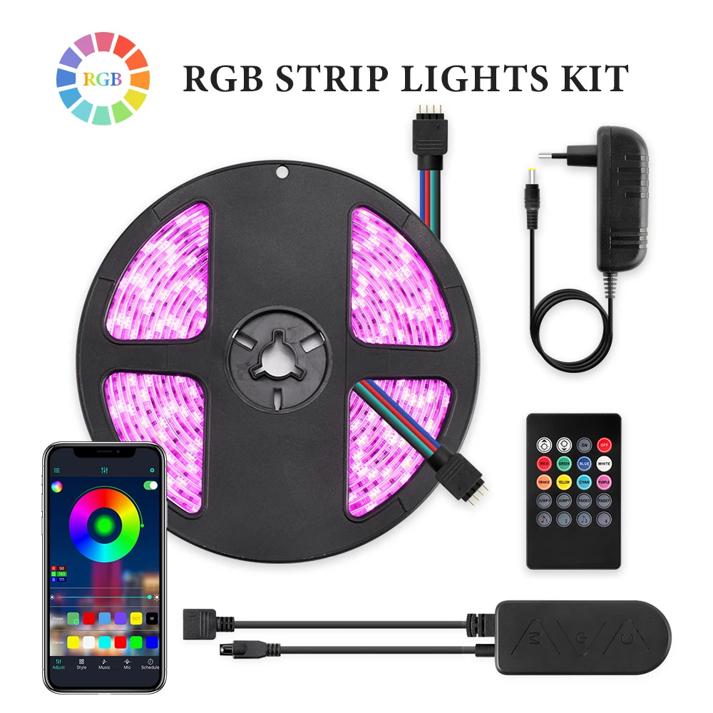 SMD5050 2835 RGB светодиодный светильник 5 м/10 м 30/60 s/M DC 12 В гибкая светодиодная лента