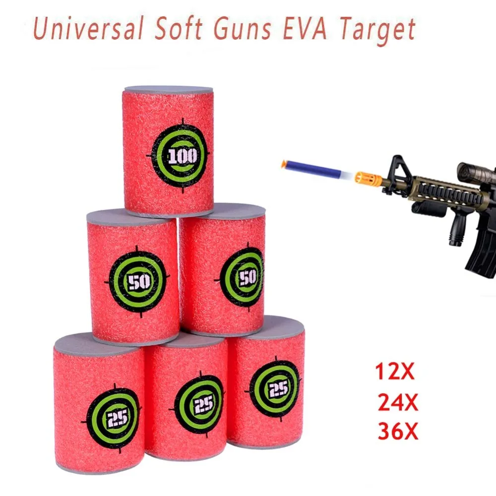 

VORCOOL 12pcs EVA Target Cans for Guns Games Bullet Bow Shoot Dart Blasters