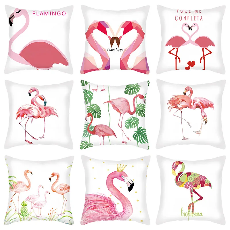 

Decorative Sofa Cushion Case Hawaiian Flamingo Bed Pillow Cover Home Decor Car Cushion Cover Cute Pillow Case Tropical Party