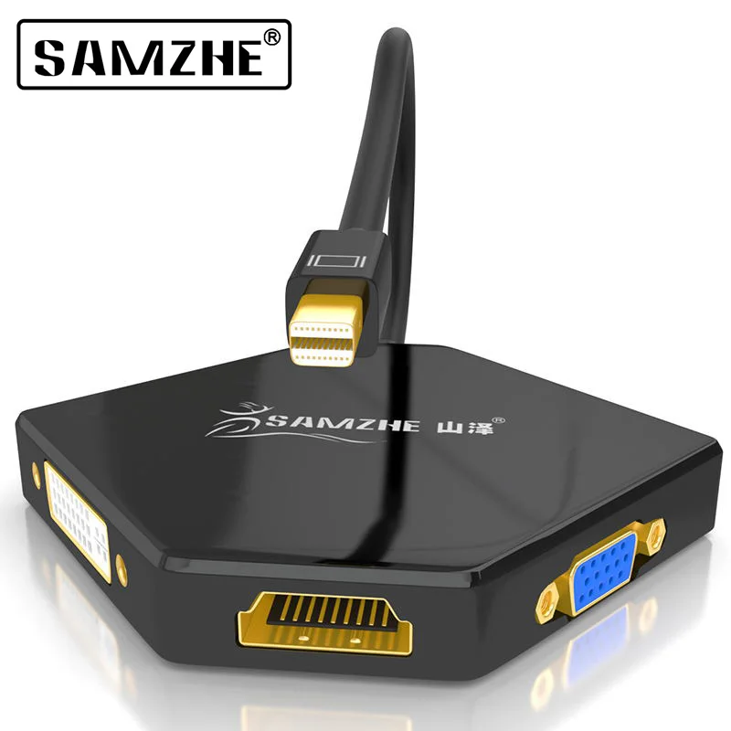 SAMZHE Mini DP к HDMI VGA DVI 1080P кабель адаптер многопортовый для Macbook Macair DELL |