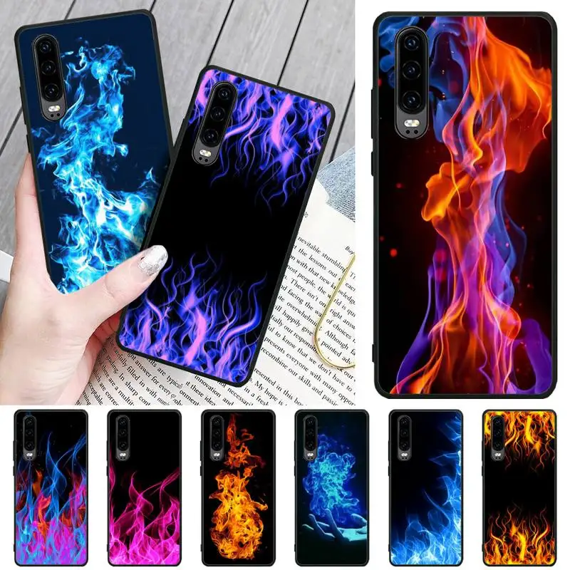 Модный мягкий силиконовый чехол из ТПУ с принтом пламени для телефона Huawei P9 10 20 30