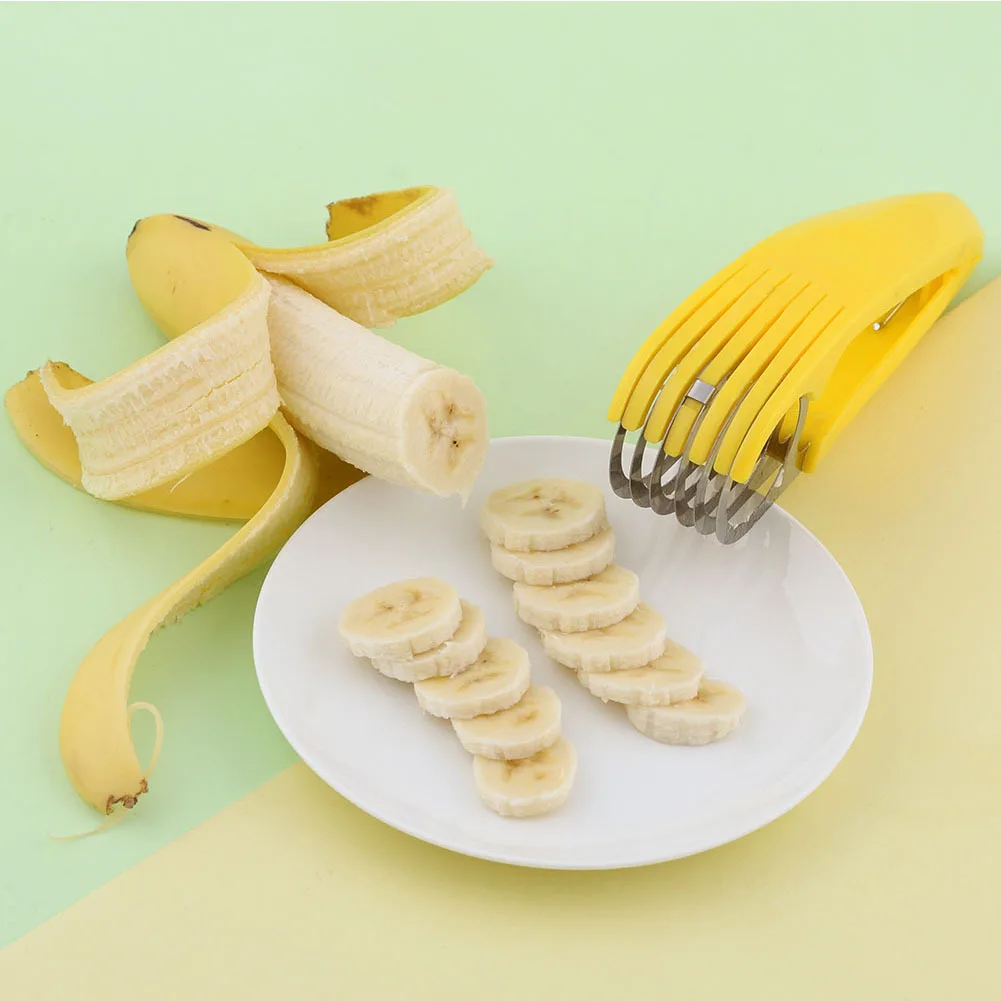 

Stainless Steel Banana Slicer, Fruit Divider, Multifunctional Food Making, Fruit Knife, Ham Sausage Cutter Kitchen Gadgets and