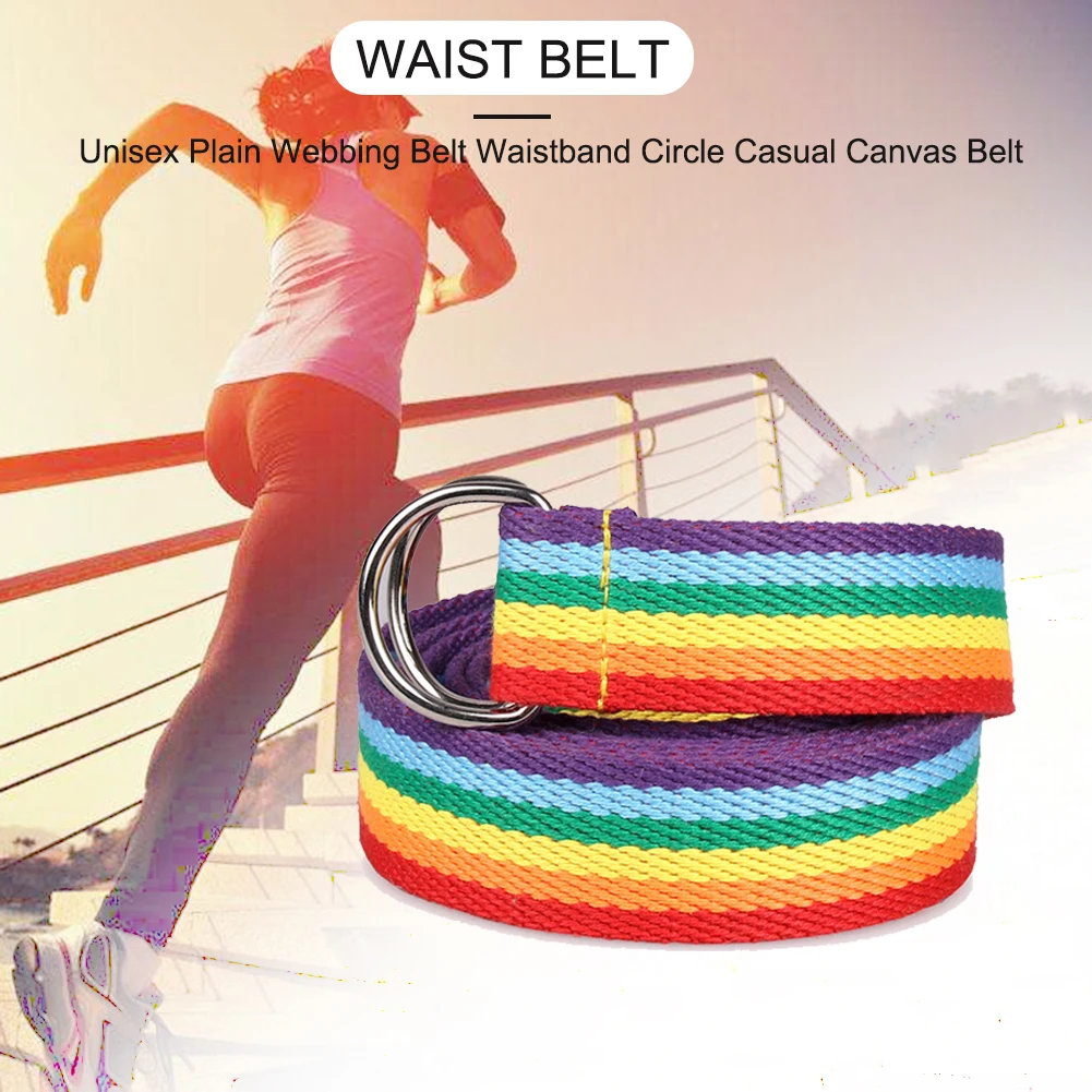 

Waistband Circle Belt Rainbow Colors Exquisite Waist Belt For Women Lady Pretty Canvas Thin Skinny Waist Belt Dress pretty good