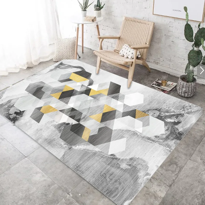 

New Autumn and Winter Geometric Carpet Cross-border Nordic Style Living Room Carpet Bedroom Bedside Carpet Customization