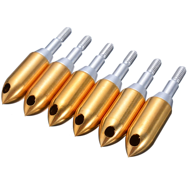 6 шт./компл. свист стрелы медь широкоугольная стрелка головки винт Охота Стрела