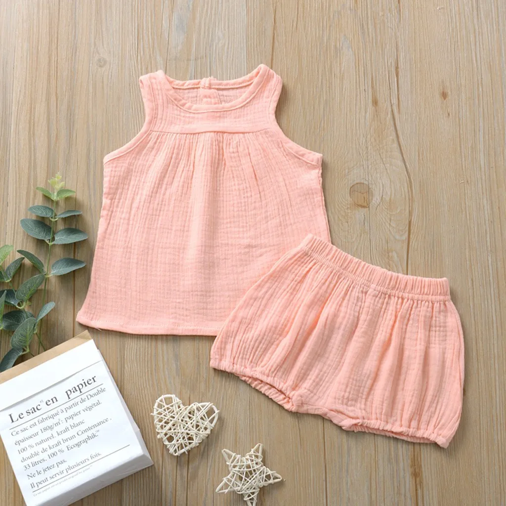 2 шт./компл. летний хлопковый льняной костюм для мальчиков и девочек детский