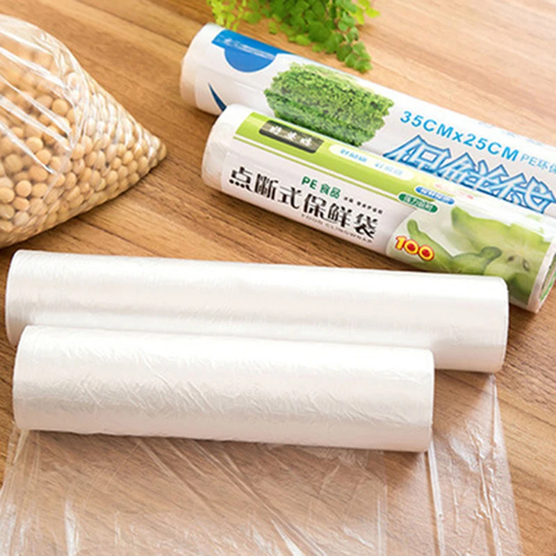 

Food Fruit Storage Bag Packaging New Plastic Bags Saran Wrap 1 Roll Kitchen Fresh Keeping Heat Sealer Food Saver Bag Vacuum