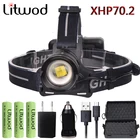 Налобный фонарь Litwod Z4022808 Xlamp xhp70.2, 5000lm, светодиодный, мощный, xhp50, 18650