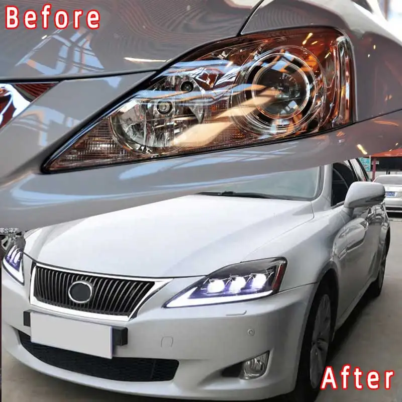 Светодиодный налобный фонарь для Lexus IS250 IS300 IS350 2006 до 2012 года полный светодиодный налобный фонарь модифицированный в сборе черный цвет